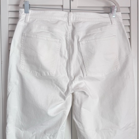 Eileen Fisher Organic Cotton Denim High-Waisted White Ankle Pant Size 12 - Picture 6 of 7